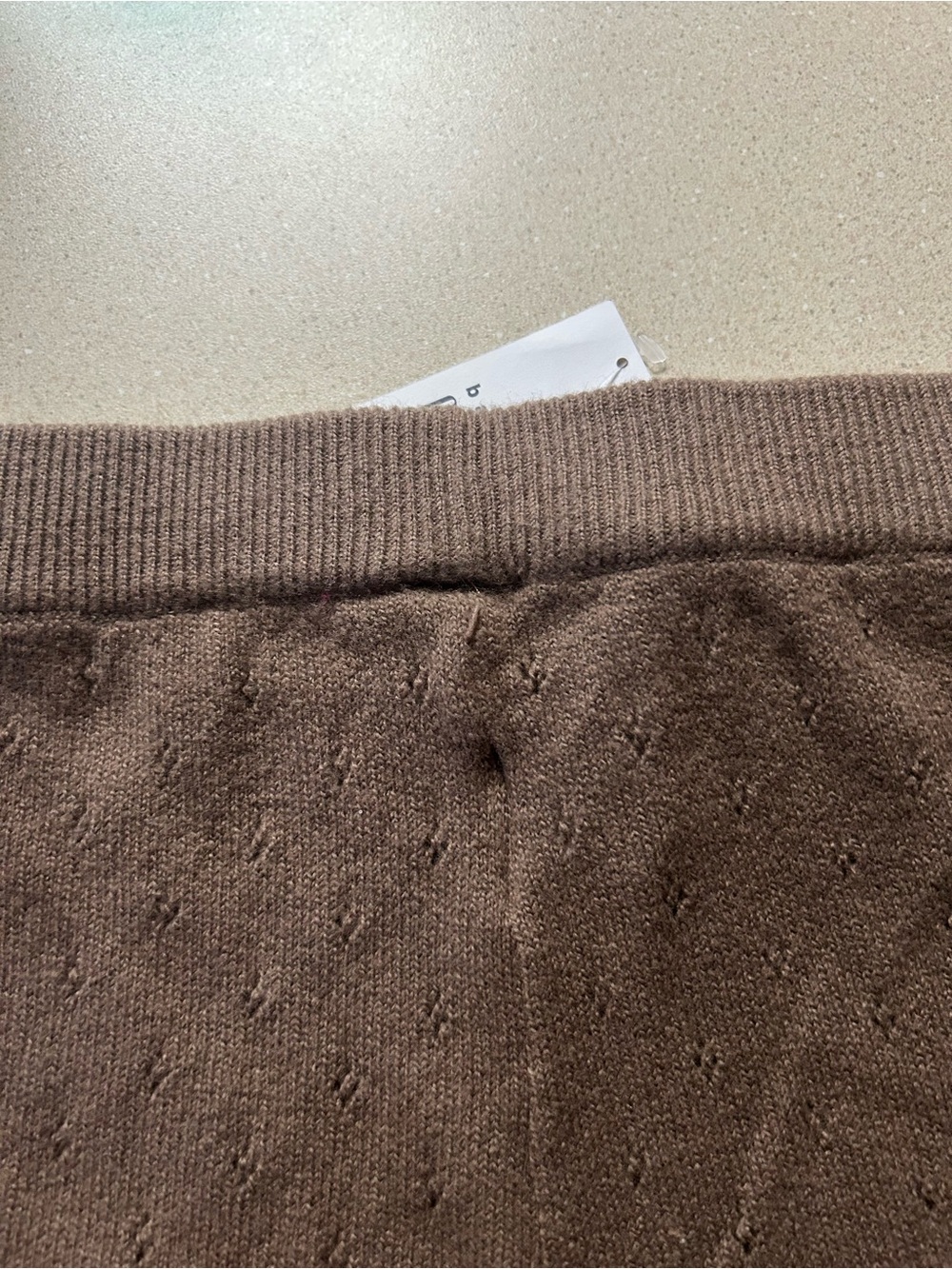 Brown Knit Eyelet Waistband pants & Sweater - Picture 3 of 7